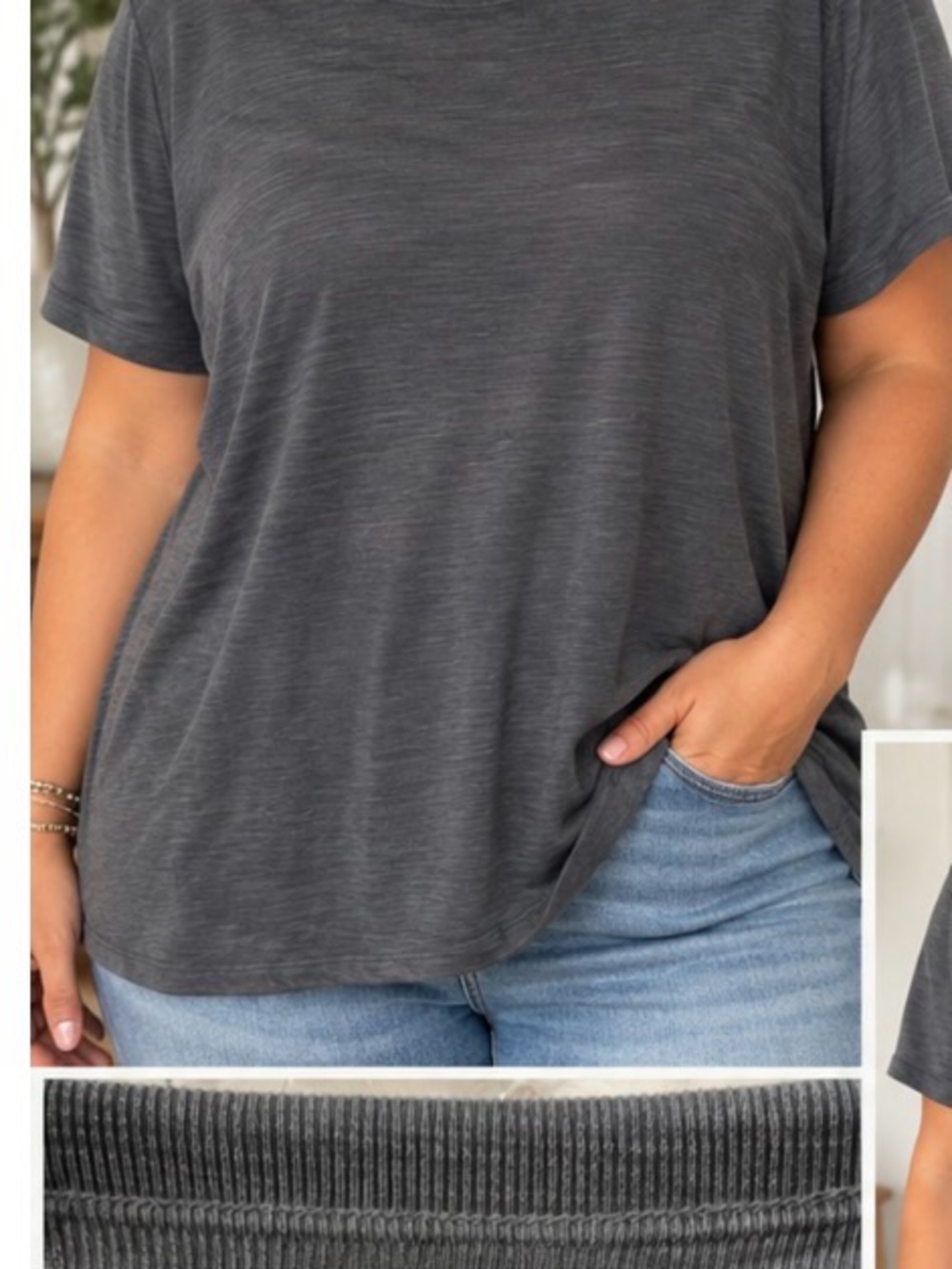 Athleta Short-Sleeve Crew Tee - Charcoal Gray